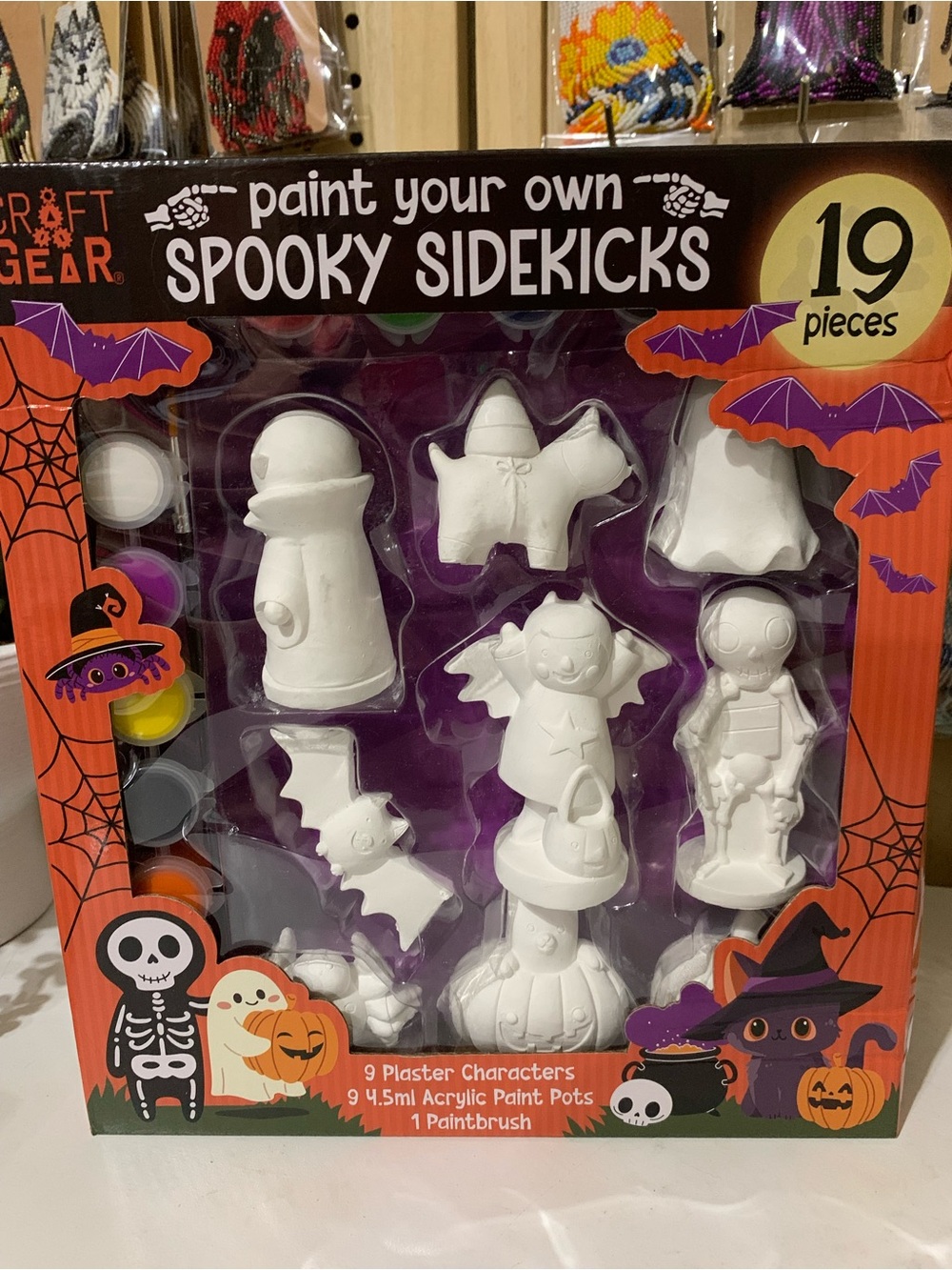 Paint Your Own Spooky Sidekicks - White Plaster Halloween Kit